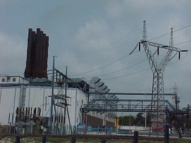 Over shot of a power station